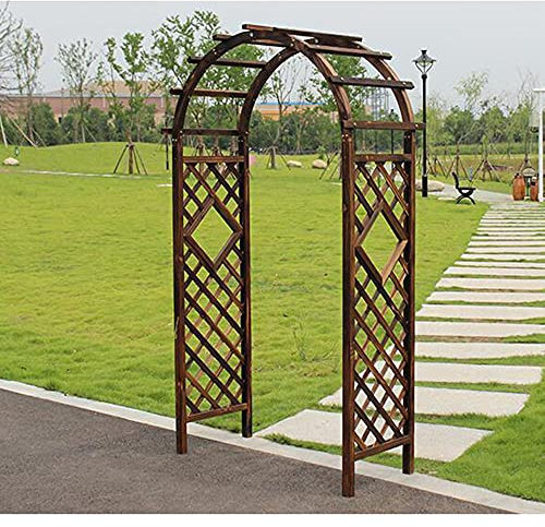 SSHHM Arch de Jardin Robuste en Bois Massif,Arceau à Rosiers pour Plantes Grimpantes,Pelouse, ArrièRe-Cour/Comme montré / W150×H226cm