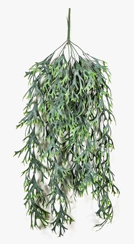 artplants.de Kunst Geweihfarn GRAFFIA auf Steckstab, grün, 80cm - Grünpflanze künstlich