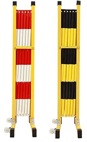 Traffic Barricade Mobilt Staket - FRP isolerat Teleskoprörsstängsel, Fällbart Skyddsräcke, Heavy Duty Stålbarrikadport Med Hjul, För Tunnelbana/busstation (Color : Red+white, Size : 250 * 120cm)