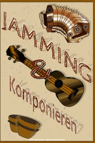Jamming & Komponieren: 120 blanke Notenblätter, Komponist, Musik schreiben, 6 x 9 Zoll, Komponierblätter, für Anfänger und Profis, professionelles Komponieren, Geschenk für Musiker, Musikzubehör