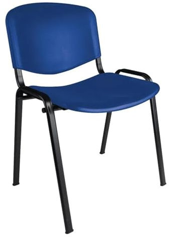 Topsit Besucherstühle, stapelbarer Konferenzstuhl, mit Sitz und Rückenlehne aus Kunststoff. (Blau)
