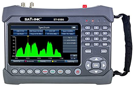 YIWENG ST-6986 DVB-S/S2/T/T2/C Finder satellitare Combo TV satellitare Signal Finder Misuratore di Segnale Portatile Digitale HEVC H.265 (10 Bit) MPEG-4 con LCD TFT da 7 Pollici