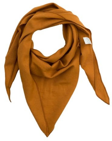 Lilano, Foulard triangolare per bambini/neonati, 70% lana (kbT), 30% seta, 210 g/m², curry, 110x50cm
