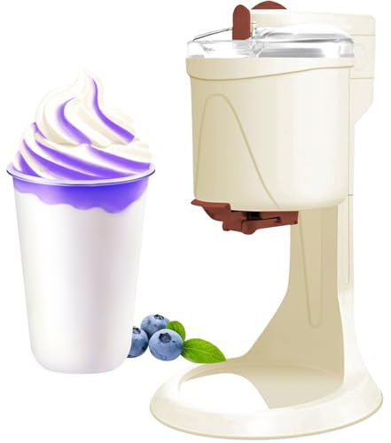 EliKBH Softeismaschine Einfache One-Push-Bedienung Hause EIS Mixer Desktop Milchshake for Dessert Joghurt Kegel