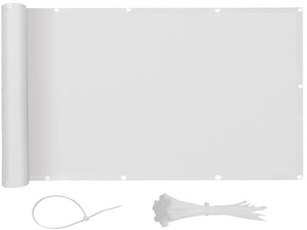 LOVE STORY Frangivista Balcone 70x500m,Copertura Impermeabile per Privacy e Protezione UV Recinzione PES per Balconi e Terrazze Esterno Giardino Patio,Bianco