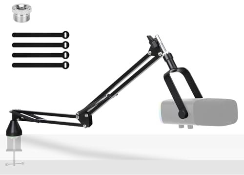 YOUSHARES Bras Micro, Bras de Micro à Profil Bas, Support Micro Low Profile Réglable pour Blue Yeti Fifine AM8 k658 Razer Seiren Mini HyperX Rode, Perche de Micro à Profil Bas pour Gaming, Streaming