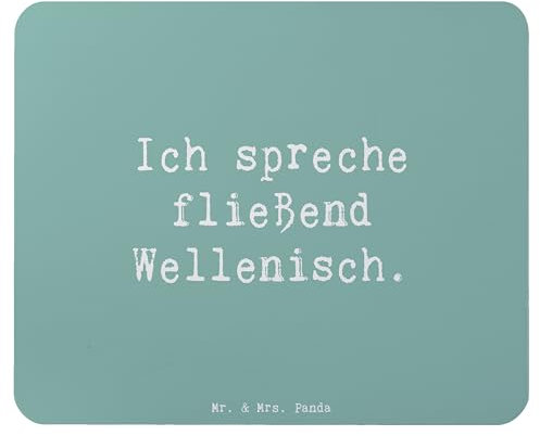 Mr. & Mrs. Panda Mauspad Spruch Fließend Surfen - Geschenk, Geduld, Surf-Abenteuer, Fußball, Designer Mauspad, Abenteuer, Mousepad, Meeresrauschen,