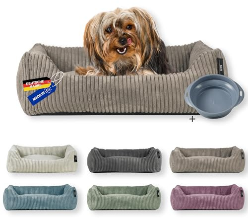 Rohrschneider Hundebett, kleine Hunde, Hundekissen (Taupe, 55 x 42 cm)