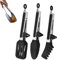 AMSGANK Pinze da Cucina in Acciaio Inox con Punte in Silicone, Set di 3 Pinze da Cucina Pinze per Alimenti Resistenti al Calore per Barbecue, Carne, Insalata (Nero, 2 Pcs 26,5 cm e 27,5 cm)
