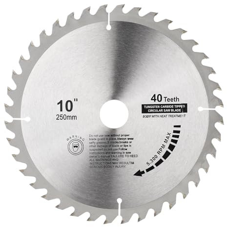 BALUGAEA Kreissägeblatt für Holz – 250 x 30 mm, 40 Zähne – Schnittbreite 3,0 mm – Sägeblatt geeignet für Handkreissägen zur Bearbeitung von Hartholz, Weichholz, MDF und Kunststoff, 1 Stück