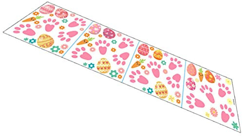 Zerodeko Ostern Aufkleber Bunny Fußabdruck Karotte Lebendige Wandkunst Für Wohnzimmer Kinderzimmer