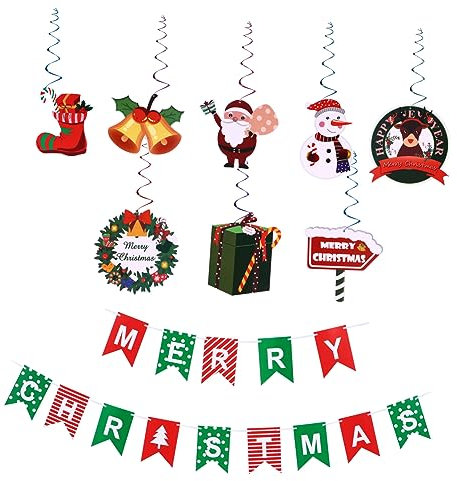 KOMBIUDA Weihnachtsbriefbanner Dekorativ String Flag Buchstaben-design Hängebanner Für Party Eingangsbereich Wanddekoration