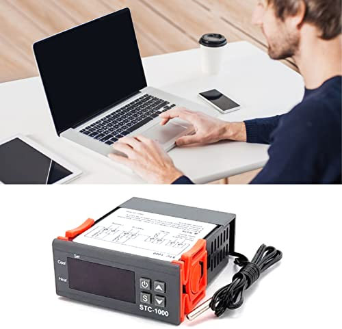 Digitale Temperaturschalter Kühlung Heizung Einstellbarer Alarm Thermostat Schwarz Schwarz