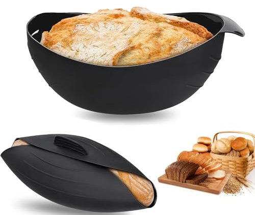 ClcIosis Stampo in silicone 3 in 1 per pane rotondo per cuocere il pane con diametro di 30 cm, resistente al calore fino a 230 °C, ovale, in silicone, per dolci da mescolare