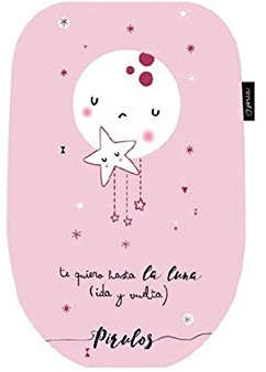 Pirulos 70932204 - Colchoneta grupo 0 microfibra diseño luna, color rosa