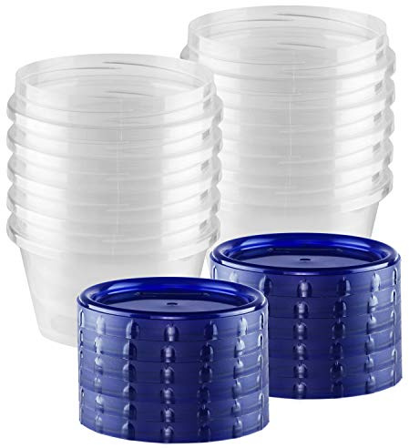 HomeyGear Twist Top Food Deli Containers Screw And Seal Lid 16 Oz Stackable Reusable Plastic Storage Container 12 Pack (475 ml)