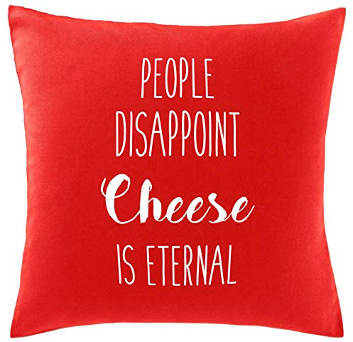 Hippowarehouse People Disappoint, Cheese is Eternal Printed bedroom accessory cushion cover case 41x41cm