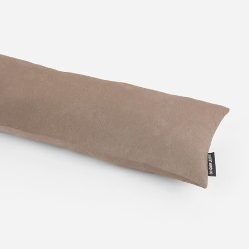 SCHÖNER LEBEN. Zugluftstopper Kunstleder Dust Uni Hellbraun, Auswahl:110cm Länge