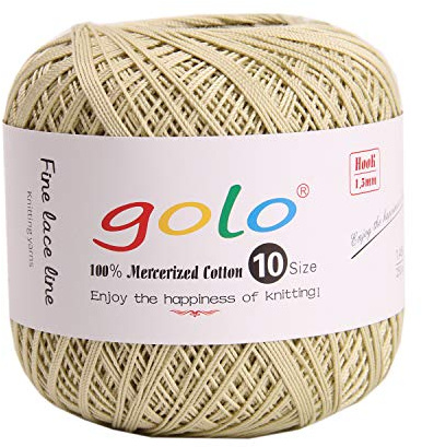 golo Strickgarn Häkelgarn Größe 10 für handgestricktes Häkelgarn (Fruchtgrün-241)