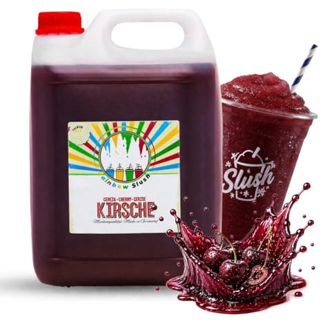 Rainbow Slush Sirup Kirsche Geschmack 5L AZO frei glycerinfrei 1:5 Konzentrat für Slushmaschinen Slushy Maker Eismaschinen Getränke Sirup