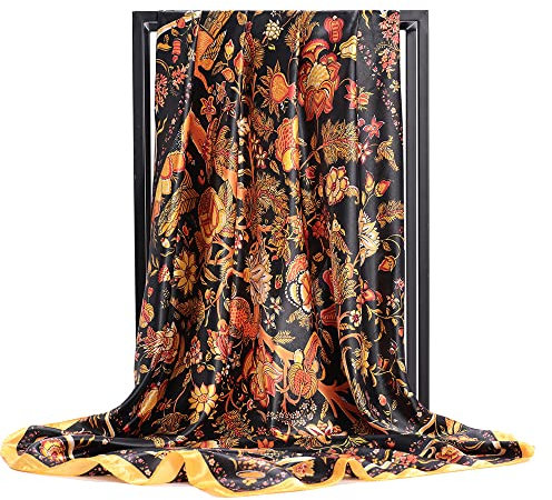 Bellette Damen Schal Halstücher Schal Tuch Kopftuch Quadrat Bandana Halstuch Seidentuch Drucken Tuch Schal Kopftuch Seide
