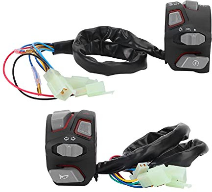 Motorrad-Lichtschalter, 22 Mm Motorrad-Lenkerschalter-Steuertaste Wasserdichter Universal-Lenker-Lichtschalter für Blinker(Rotlicht)