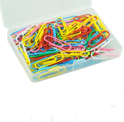 SZCXDKJ Lot de 110 trombones colorés en métal revêtu pour bureau, école, papeterie, documents, 28 mm, multicolore, 1,1