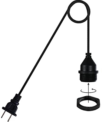 10Foot with Wire Electric Light Socket Waterproof Plug Light Outdoor Plug Light E26/E27 Socket with Wire Electric Light Socket Temporary Building Lighting Waterproof Socket with Wire Electric 6017
