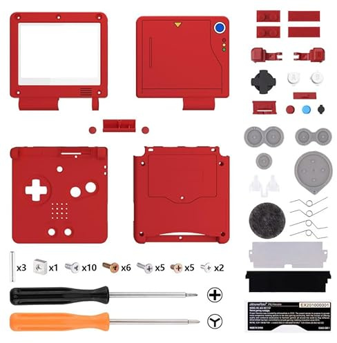 eXtremeRate Cover Custodia Tasti Ricambio per Gameboy Advance SP,Scocca Pulsanti Kit per GBA SP Console-Compatibile con IPS&Standard LCD(Non Include Console&IPS Schermo)-Stile Monster Index Console