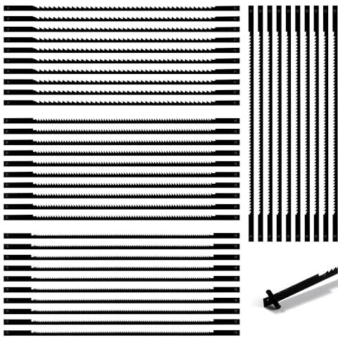 VooGenzek 40 Pezzi Lama per Sega da Traforo, 10/15/18/24 Denti Lame per Sega a Scorrimento, Lama per Sega a Perno con Perno, per Segare Legno Plastica Schiuma Metalli Teneri
