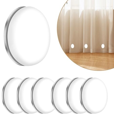 6 Pairs Magnetic Curtain Weights, White Round Curtain Magnets Closure | Weighted Shower Curtain, Waterproof Magnetic Drapery Clips, Magnets For Curtains For Curtains, Shower Curtains