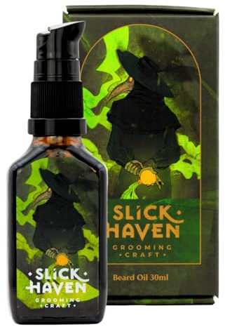 Slickhaven Plague Doctor Olio da Barba 10 ml / 30 ml – Profumo erbaceo-medicinale – Qualità artigianale, rigenera i peli, protegge dagli agenti esterni e dona una lucentezza naturale (30 ml)