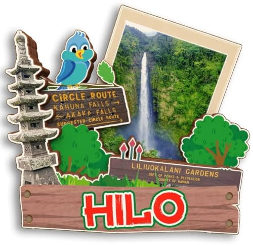 Hilo Hawaii USA 3D-Kühlschrankmagnet aus Holz, Stadt, Reise, Souvenir, Kühlschrank-Aufkleber, Zuhause, Küche, Whiteboard-Dekoration