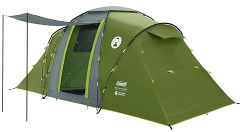 Coleman Spruce Falls 4 BlackOut Tent | 4 Man Vis-a-Vis Family Tent with 2 opposite Special Darkened XXL Bedrooms and Living area | 4 Person Camping Tent | 3000mm Waterproof | Sewn-in Groundsheet