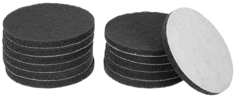 sourcing map 12pcs Scrubber Scouring Pads 800 Grits 5 Inch Drill Power Brush Hoop and Loop Surface Conditioning Disc Drill Scuffing Disc Scrub Pads for Home Kitchen Cleaning, Grey