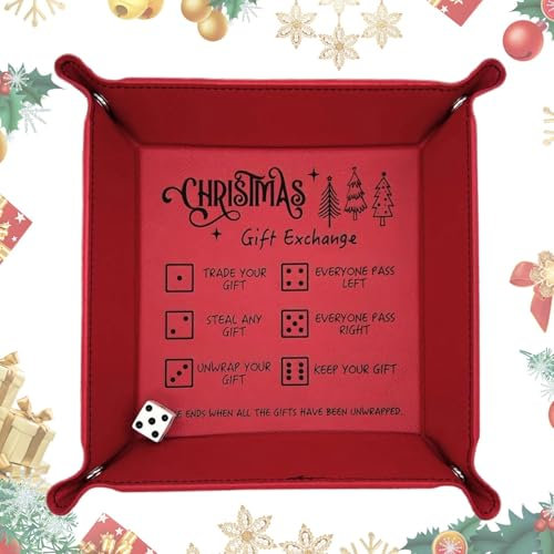 Bexdug Würfel-Rolltablett, zusammenklappbar, Brettspiel-Würfeltablett - Brettspiel-Würfelrolltablett faltbar,Weihnachts-Freunde-Treffen-Austauschspiel-Würfeltablett für Spielzimmer, Klassenzimmer