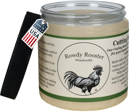 Cutting Board Gel - Wax and Oil Treatment in One - with Food Grade Mineral Oil & Beeswax-Butcher Block Conditioner, Cutting & Charcuterie Board Wax, Citrus Scent.-USA Made (8 fl.oz)