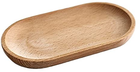 Vassoio da portata in legno con piattino per tazza da tè, piatto ovale per cibo, decorazione per tavolo da cucina e conservazione della frutta