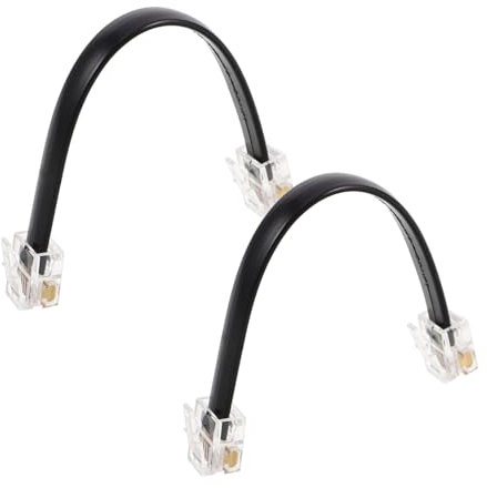 QUMIIRITY 2pcs Core Flat Telephone Cable Male to Male Connection Line Signal Transmission for Use Easy Installation Space-saving Design