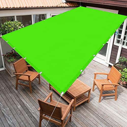 Tenda parasole impermeabile, 6 x 6,5 m, con corda inclusa, ideale per cortile, piscina, prato e attività all'aperto, tendone verde