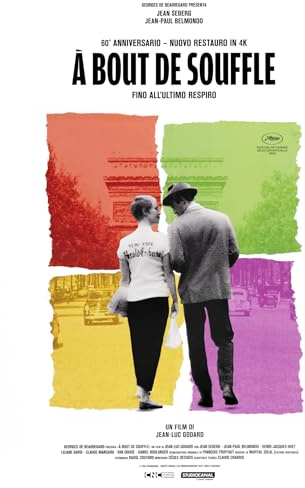 Generico Poster À bout de souffle – Fino all’ultimo respiro 70x100 cm | Locandina del film di Jean-Luc Godard | Stampa cinema francese anni ’60 | SACWEBPHOTO