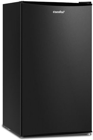 COMFEE' RCU60BL2UK(E) 60 litres Autonome Sous Comptoir, Thermostat Réglable 48 cm Congélateur Droit Porte Réversible Tiroir 4 étoiles Noir