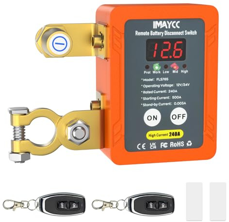 Professional Smart Drahtloser Ferngesteuerter Batterie Trennschalter 12v, Upgrade-Version Autobatterie Trennschalter 120A, Kill Switch Anti-Diebstahl, Schalter für Auto, RV,ATV,LKW.