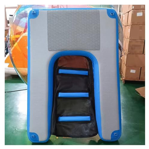 HAIXHX Escalera de Agua para Perros Escalera para Perros, Flotador Hinchable para Piscina De Perros-Plegable Y Portátil, Gran Rampa Antideslizante para Perros De hasta 60 Kg con Bomba(Blue)