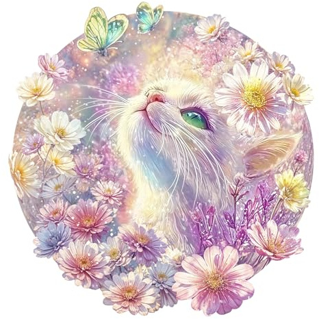Jigfoxy Holzpuzzle Erwachsene, Katze Holz Puzzle Erwachsen, einzigartiges Holztierpuzzle, Familie und Freunde L-32.8 * 34cm-299pcs