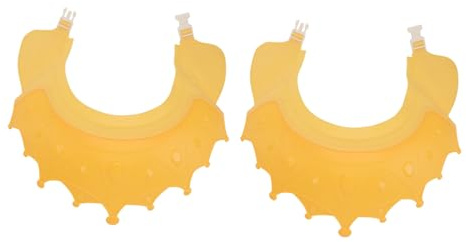 Toyvian 2 Stück Shampoo Kappen aus Silikon für Babys mit Ohr und Augenschutz Gelbe Waschhaube zum Haarewaschen und Baden Verstellbar mit Ablaufkrempe