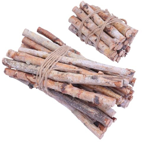DOITOOL 40 Ramas de Abedul Naturales para Adornos Navideños en Casa, Palos de Madera Marrón para Manualidades y Adornos de Mesa Elegantes