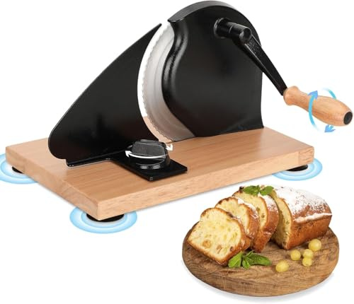 Trancheuse à pain manuelle en acier inoxydable avec manivelle, épaisseur réglable de 0 à 2 cm, trancheuse rotative pour pain au levain fait maison