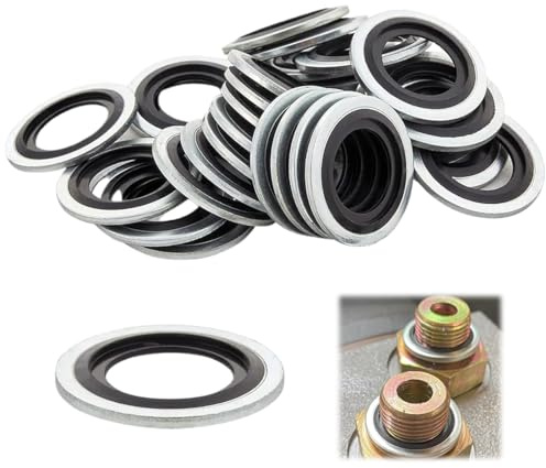 DULZEN 20 Pièces Joints de bouchon de vidange d'huile vis de vidange d'huile bague d'étanchéité OEM 110265505R 6079970345 8200641648 7700266044 Compatibles avec Captur Clio Laguna Megane Espace