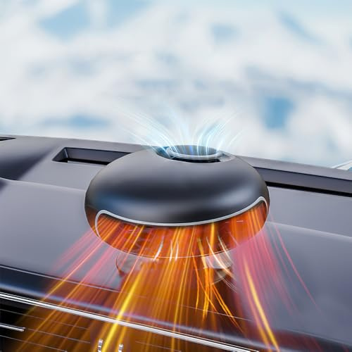 OBEST Chauffe-voiture 24V, dégivreur et débuugeur pour pare-brise, ventilateur de chauffage et de refroidissement 2 en 1, rotatif à 360°, chauffe-pare-brise